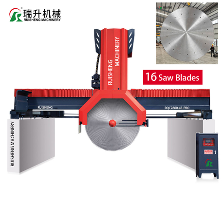 High Efficiency Multi Bridge Block Granite Cutting Equipment 16 Saw Blades Rqc-2200-4D