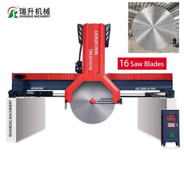 High Efficiency Multi Bridge Block Granite Cutting Equipment 16 Saw Blades Rqc-2200-4D