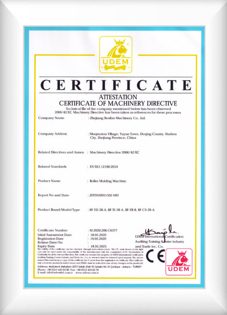 Certificate For Commercial Stone Cutting Machine Supplier